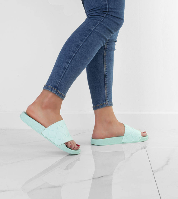 ZIELONE GUMOWE PLECIONE KLAPKI MELISKI KEILIS 5