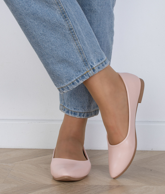 BEŻOWE WYGODNE DAMSKIE BALERINKI KLASYCZNE BONY 7