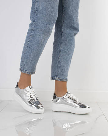 SREBRNE SPORTOWE SNEAKERSY LUZILA
