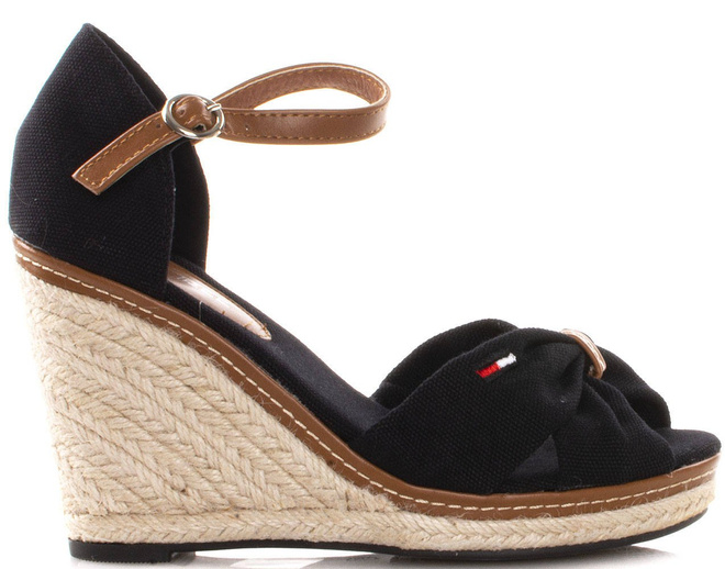 CZARNE SANDAŁY NA KOTURNIE ESPADRYLE RAFELLA 1