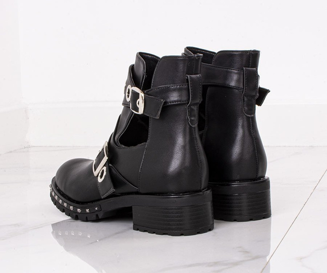 CZARNE BOTKI Z WYCIĘCIAMI FENDIS 4