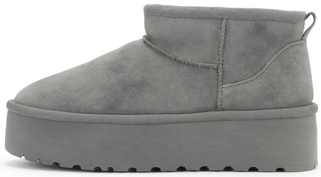 SZARE OCIEPLANE ŚNIEGOWCE BOTKI NA PLATFORMIE WSUWANE 3