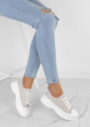 BEŻOWE NISKIE TRAMPKI BRIGITTA