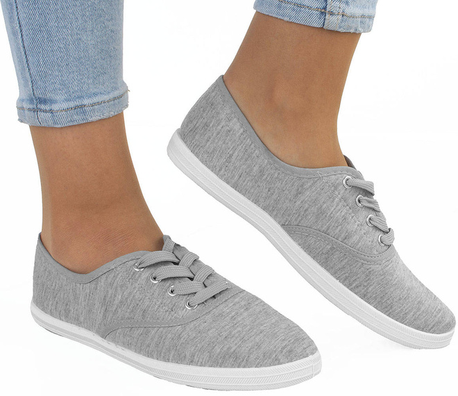 SZARE TENISÓWKI WYKROJONE TRAMPKI 4