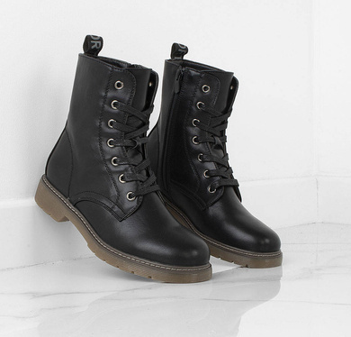 CZARNE BOTKI GLANY EKOSKÓRA