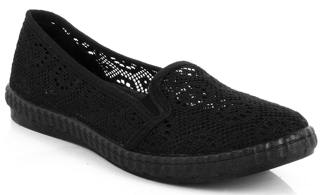 CZARNE DAMSKIE BALERINKI TENISÓWKI KORONKOWE  1