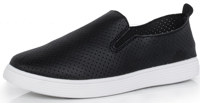 CZARNE TRAMPKI TENISÓWKI AŻUROWE SLIP ON GIMME 3