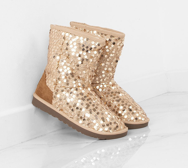 ZŁOTE ŚNIEGOWCE Z CEKINAMI SHIMES 2