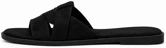 KLAPKI CZARNE DAMSKIE ZAMSZOWE PASKI WSUWANE 3