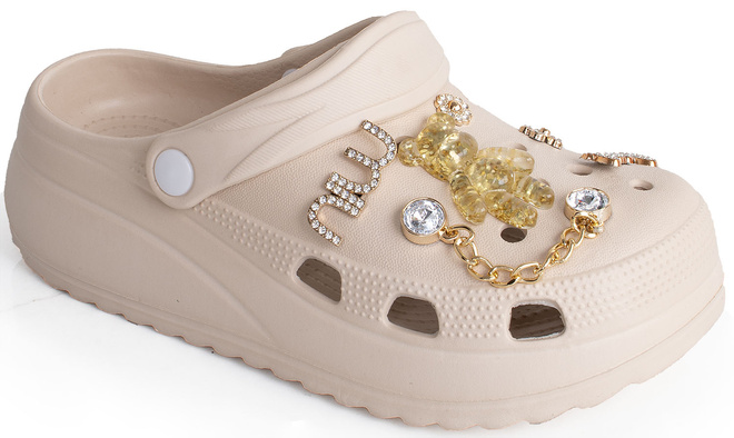 BEŻOWE KLAPKI CHODAKI NA PLATFORMIE ELZA 1