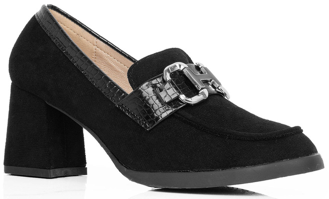 CZARNE PÓŁBUTY NA GRUBYM SŁUPKU KLASYCZNE ADRIEL 1