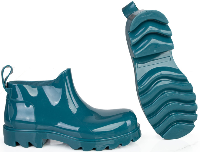 NIEBIESKIE DAMSKIE KRÓTKIE KALOSZE LAKIEROWANE WINSLOW 1