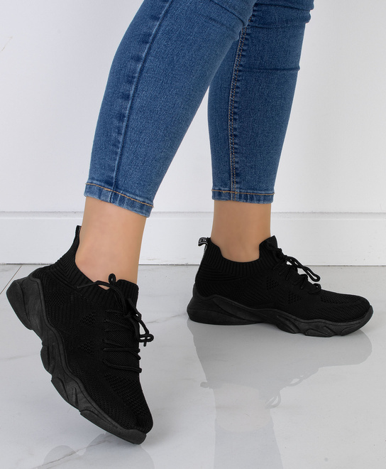 DAMSKIE CZARNE BUTY LEKKIE SNEAKERSY ELODIE 7