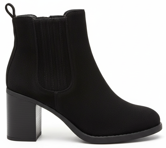 CZARNE DAMSKIE BOTKI NA SŁUPKU ZAMSZOWE OCIEPLANE TOGO 1