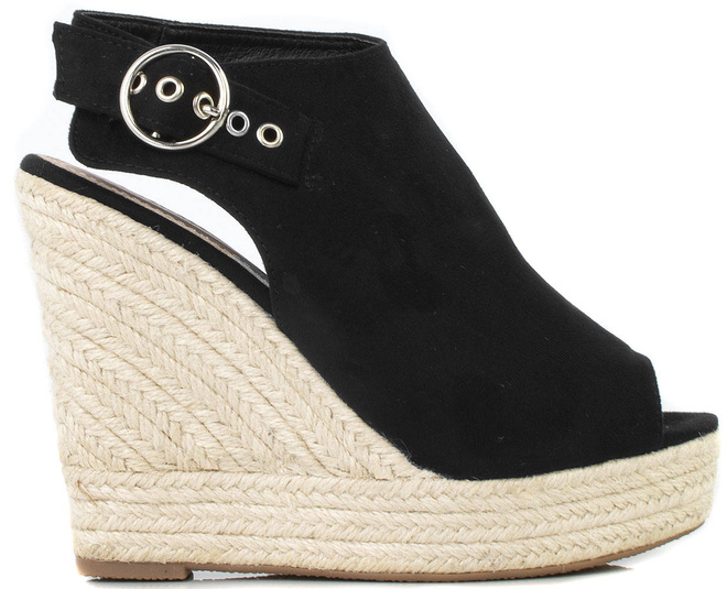 CZARNE SANDAŁY ESPADRYLE NA KOTURNIE BARIS 1