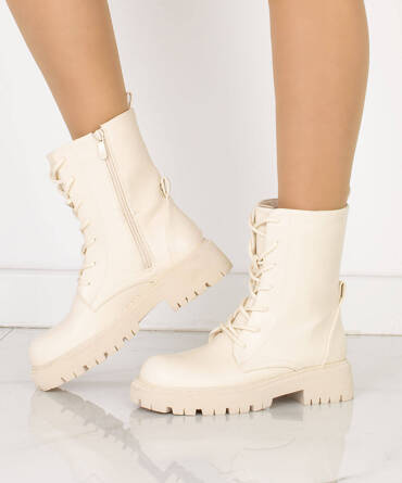 BEŻOWE BOTKI GLANY TRAPERY PLATFORMA Sirel