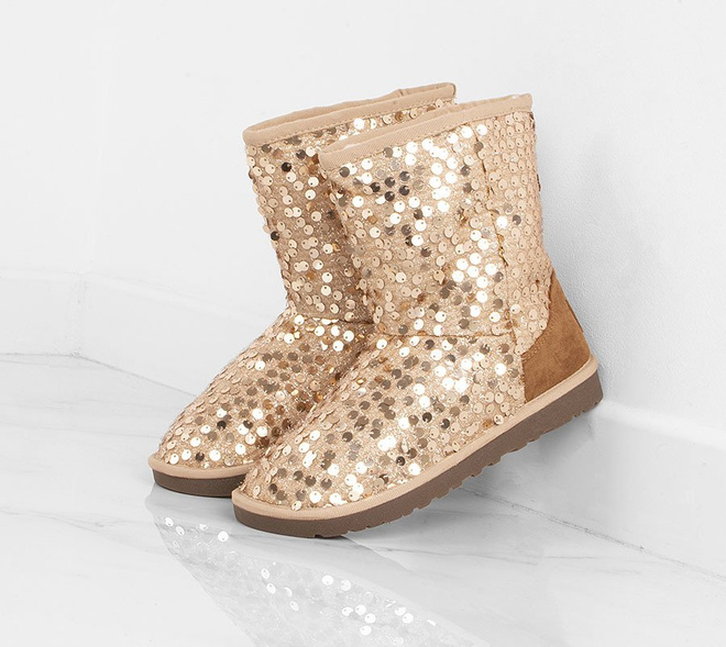 ZŁOTE ŚNIEGOWCE Z CEKINAMI SHIMES