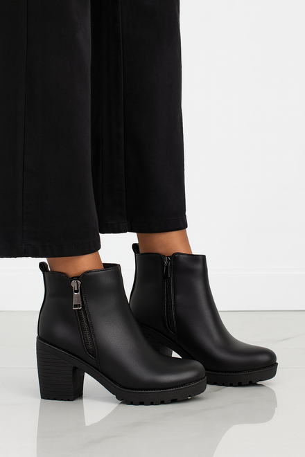  SKÓRZANE DAMSKIE CZARNE BOTKI NA SŁUPKU ZAMEK FELINI 2