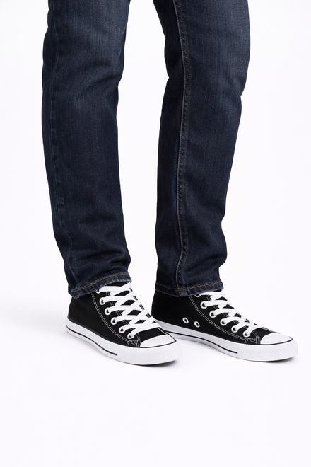 WYSOKIE KLASYCZNE CZARNE TRAMPKI TENISÓWKI SZNUROWANE 8