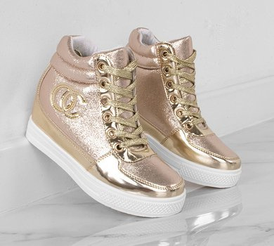 ZŁOTE BŁYSZCZĄCE SNEAKERSY GOLDI