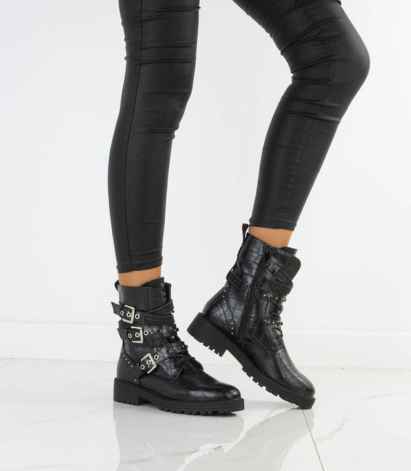 CZARNE TRAPERY BOTKI HEDRI