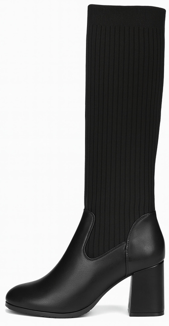 DAMSKIE CZARNE KOZAKI Z ELASTYCZNĄ CHOLEWKĄ 3