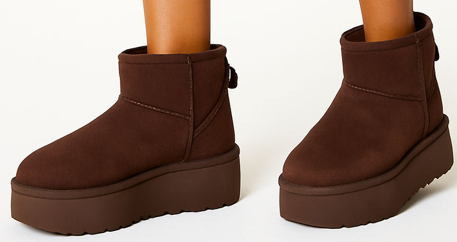 BRĄZOWE OCIEPLANE ŚNIEGOWCE BOTKI NA PLATFORMIE AMBRIA 3