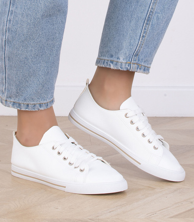 BIAŁE TRAMPKI SKÓRZANE DAMSKIE TENISÓWKI CHLOE