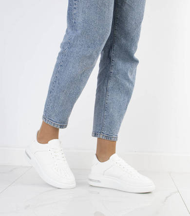 BIAŁE SPORTOWE SNEAKERSY GRUBA PODESZWA SKY