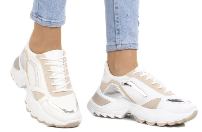 BEŻOWE SNEAKERSY SPORTOWE GRUBA PODESZWA PELETTE 3