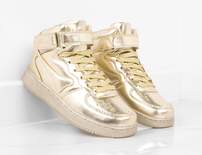 ZŁOTE WYSOKIE BUTY SPORTOWE MEGI 9