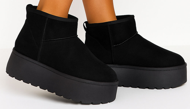 CZARNE OCIEPLANE ŚNIEGOWCE BOTKI NA PLATFORMIE 2