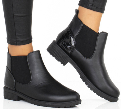 CZARNE BOTKI SZTYBLETY SKÓRZANE KLASYCZNE BLAKE