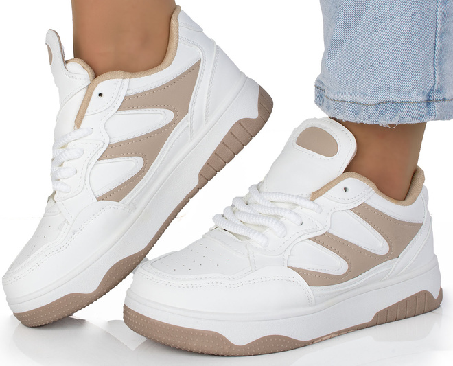BIAŁE SNEAKERSY TRAMPKI KLASYCZNE NA PLATFORMIE WEXET 4