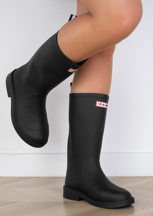 CZARNE MATOWE WYSOKIE KALOSZE IRAIN