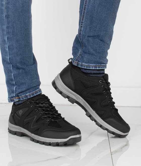CZARNE MĘSKIE OCIEPLANE BUTY TREKKINGOWE 9