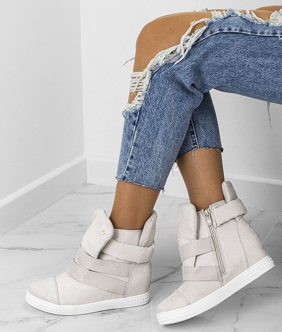 SZARE SNEAKERSY NA KOTURNIE SHANICE 2