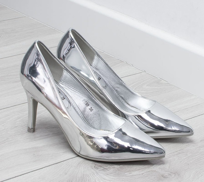 SREBRNE LUSTRZANE SZPILKI W SZPIC SAILY 2