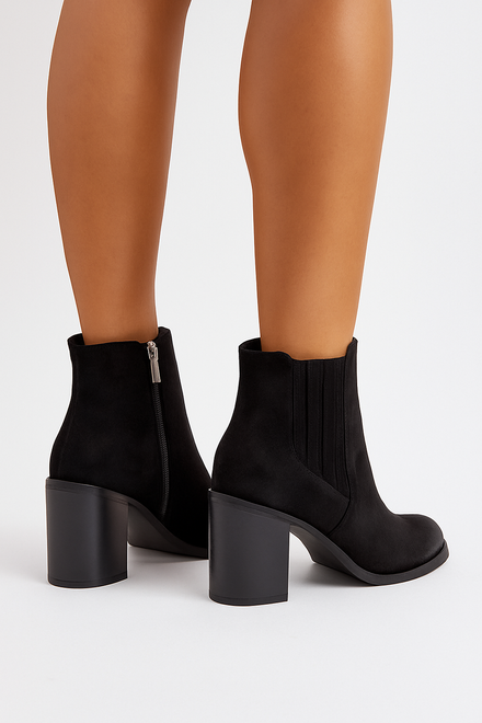 CZARNE DAMSKIE BOTKI NA SŁUPKU ZAMSZOWE OCIEPLANE ARDELE