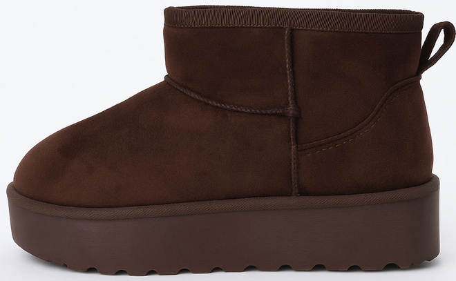 BRĄZOWE DZIECIĘCE ŚNIEGOWCE BOTKI OCIEPLANE NA PLATFORMIE 4