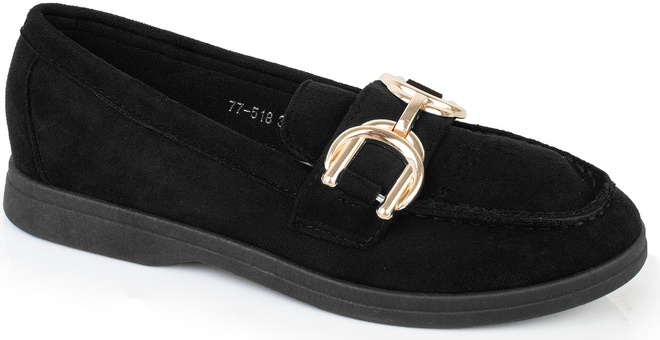 CZARNE MOKASYNY ZAMSZOWE PÓŁBUTY DAMSKIE LOLILA 1