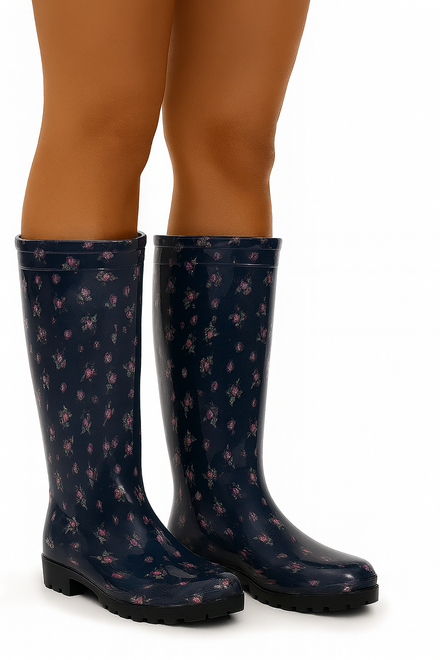 BŁYSZCZĄCE KALOSZE BOTKI SZTYBLETY GRANATOWE 2