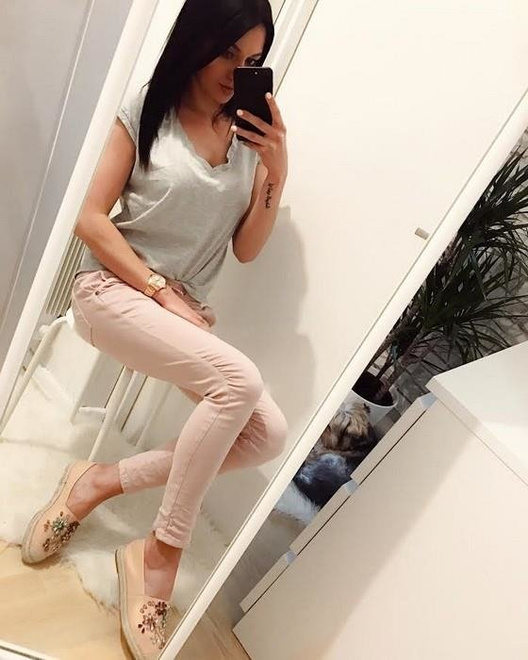 RÓŻOWE BALERINKI ESPADRYLE Z KRYSZTAŁKAMI ANGIE 3