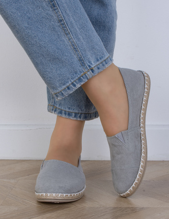 DAMSKIE SZARE ESPADRYLE TENISÓWKI CZESZKI WSUWANE ALBANY