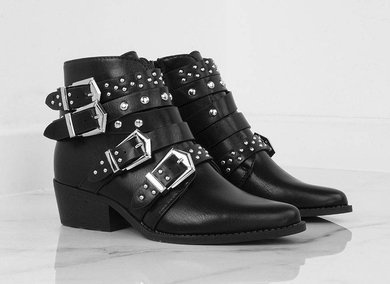 BOTKI CZARNE Z DŻETAMI FOLIN