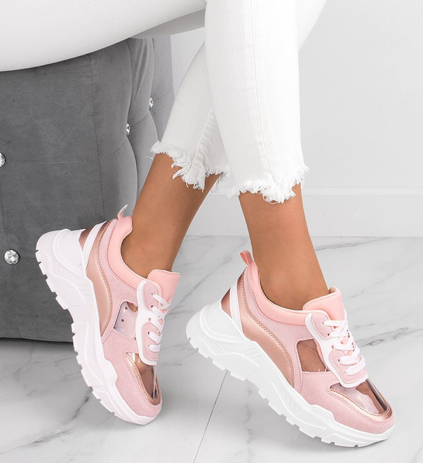 RÓŻOWE SNEAKERSY GRUBA PODESZWA TRANSPARENT 3