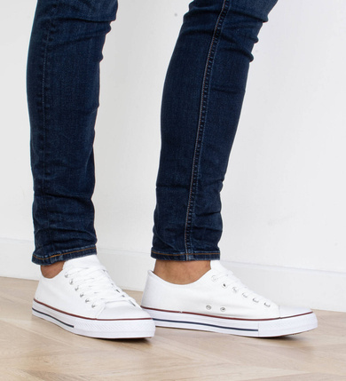 KLASYCZNE NISKIE BIAŁE TRAMPKI MĘSKIE