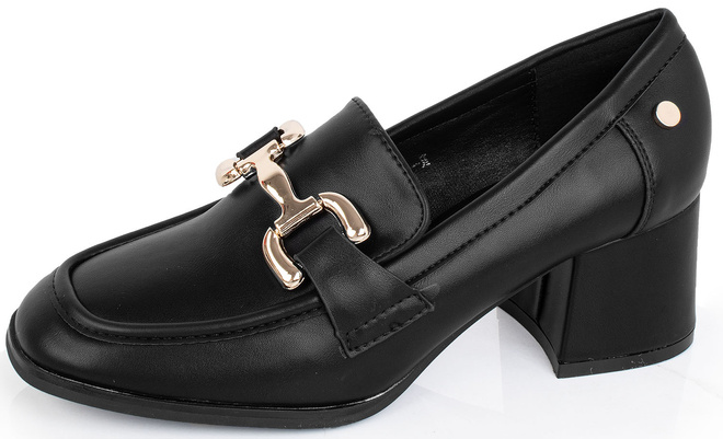 KLASYCZNE CZARNE DAMSKIE PÓŁBUTY NA SŁUPKU ERYN 3