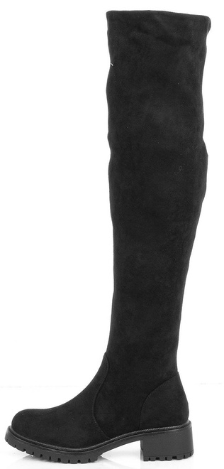 CZARNE ZAMSZOWE KOZAKI KLASYCZNE ZA KOLANO OCIEPLANE NORAH 3