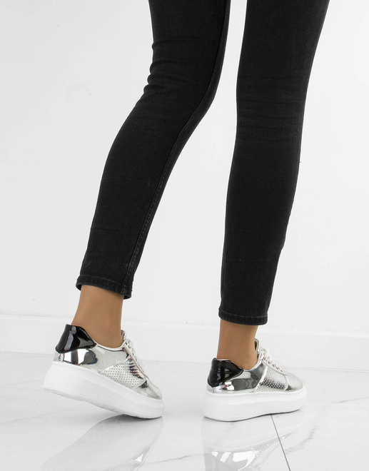 SREBRNE SPORTOWE SNEAKERSY LUZILA 7